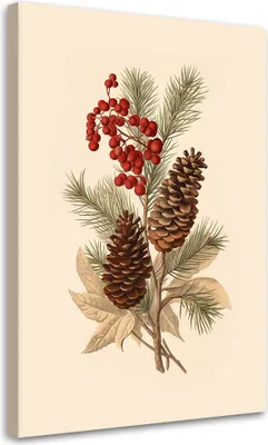 Produktbild von Leinwandbild  Weihnachtsbaumschmuck 60x90 Feeby Beige bild für die wand bereit zum aufhängen