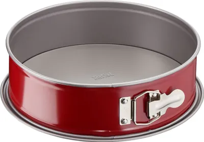 Image de Tefal Delibake Delibake Combi Springform Springform cake tin, 27 cm, revêtement antiadhésif, bord amovible, rouge/argenté