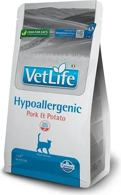 Productafbeelding van FARMINA VET Life Hypoallergeen Kattenvoer met Varkensvlees en Aardappel - Droogvoer voor katten - 1,5 kg