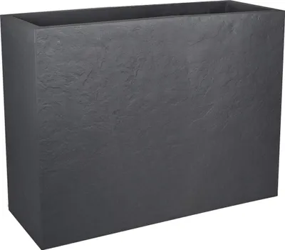 Produktbild von EDA Rechteckiger Pflanzkasten Volcania Steineffekt Anthrazit 46 Liter - 78,5 x 29,5 x 60 cm