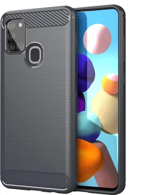 Produktbild von Cadorabo Hülle für Samsung Galaxy A21s in Grau Schutzhülle TPU Case Cover Etui Handyhülle