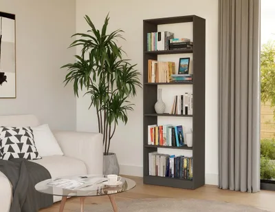 Image de Bibliothèque étroite RAUNO - 60 cm, anthracite