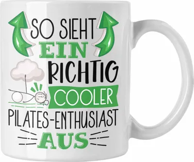 Produktbild von Trendation - Pilates-Enthusiast Tasse Geschenk So Sieht Ein Richtig Cooler Pilates-Enthusiast Aus Geschenkidee Spruch Lustig Becher (Weiß)