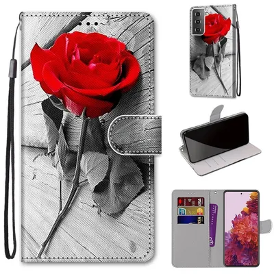 Produktbild von König Design Hülle kompatibel mit Samsung Galaxy S21 Kunstleder Handyhülle - Handy Case Rot