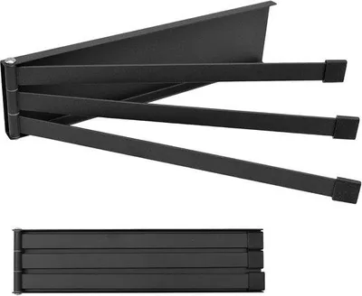 Produktbild von Handtuchhalter für die Wand – Küchentuchhalter – Badezimmer-Organizer – 3 Gelenkstangen – 24 cm – Schwarz