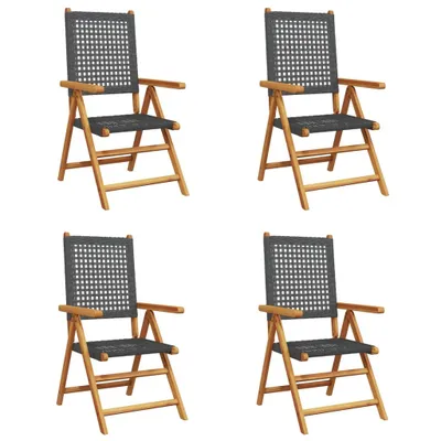 Zdjęcie produktu dla VidaXL 3214520, Taras, Obite siedzisko, Drewno akacjowe, Technorattan, Czarny, 110 kg, 570 mm