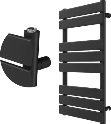 Obrázek produktu pro Granitan | Koupelnový radiátor Oslo - 80x45 cm - Černý - Moderní design - Snadná instalace - Minimalistický