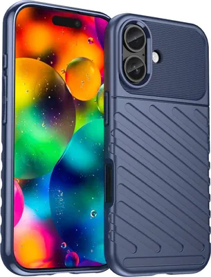 Produktbild von Mobigear Groove iPhone 17 Hülle Flexibles TPU Backcover - Blau