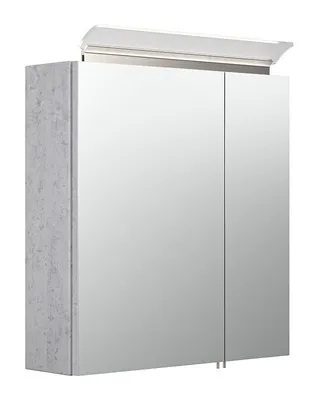 Productafbeelding van Spiegelschaaf 60 cm met LED-acrylglasverlichting, betonlook. Energie-efficiëntieklasse: F