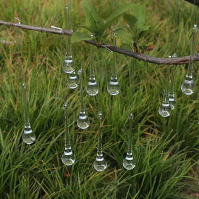 Produktbild von Weihnachtsornament - Weihnachtsdekoration Eiszapfen Eistropfen Glas Transparent 100 x 20 mm Hängend 12 Stück
