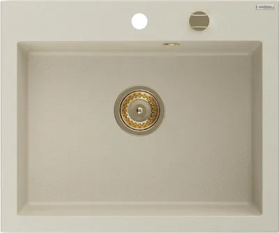 Produktbild von Mexen Elix Granitspüle 1-Becken 600 x 500 mm, beige, Siphon gold - 6525601005-69-G