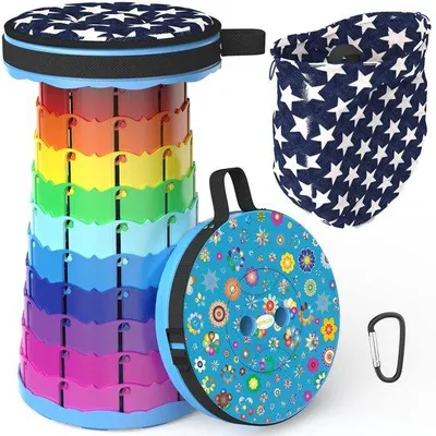 Produktbild von Tragbare teleskopische Hocker - leicht und klappbar, ideal für Camping, Wandern, Angeln und BBQ