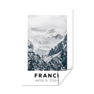 Produktbild von MuchoWow® Poster Frankreich - Berge - Schnee 120x180 cm - Kunstposter