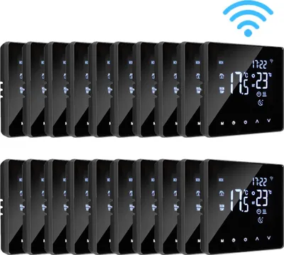 Zdjęcie produktu dla 20X Tuya WiFi inteligentne termostaty pokojowe ogrzewanie podłogowe ogrzewanie wodne termostat regulator temperatury, sterowanie aplikacją 3A - Czarny
