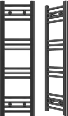 Zdjęcie produktu dla Grzejnik ręcznikowy Granitan | Breno - 30x100 cm - Czarny - Nowoczesny design - Oszczędność miejsca i funkcjonalność