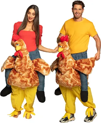 Produktbild von B88087-L-XL beige-gelb Huhn CARRY ME Huckepack trag mich Kostüm Gr.L-XL
