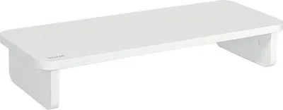 Immagine prodotto di Supporto ergonomico per monitor da tavolo e laptop - fino a 20 kg - per monitor da 24 pollici - con vano portaoggetti aggiuntivo - per tastiere larghe fino a 470 mm - bianco