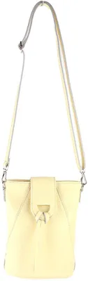Imagen del producto de Bolso de hombro de cuero Giuliano, modelo Saphira, fabricado en Italia, color amarillo