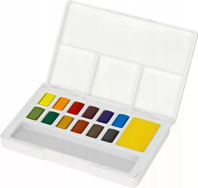 Produktbild von Faber-Castell Aquarellfarben-Set 12 Farbnäpfchen mit Mischpalette für Hobbykünstler