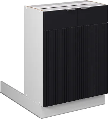 Produktbild von Regalinselunterschrank Vicco Fame-Line Schwarz gestreift 60 cm ohne Arbeitsplatte, Model 50863