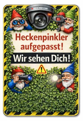 Produktbild von Blechschild 20x30cm Heckenpinkler aufgepasst Wir sehen Dich Metallschild Lustiges Warnschild Garten Grundstück AstraDesign