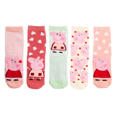 Produktbild von Peppa Wutz Socken für Mädchen Sneaker Kindersocken Söckchen Mehrfarbig Bunt (5er Pack), Größe:27-30
