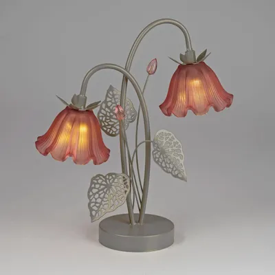 Produktbild von LED Tischlampe Blüte Rosa H. 36cm aus Glas und Metall Formano