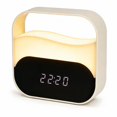 Produktbild von LED-Lichtwecker, Digitaler Wecker mit 2000 mAh Akku, 3 Farbtemperaturen, USB-Aufladung, stufenlos dimmbares Nachtlicht, 2 Alarmzeiten, Stimmungslicht