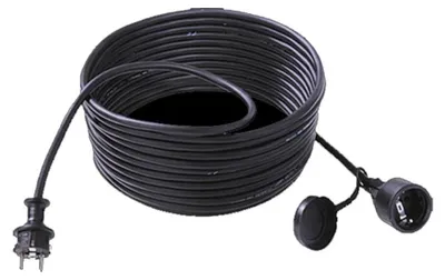 Obrázok produktu pre BACHMANN Predlžovací kábel 3G1,5 mm², H07RR-F gumový uzemňovací kontakt, čierny, 25 m