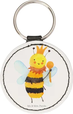 Produktbild von Mr. & Mrs. Panda Taschenanhänger Biene König - Weiß - Geschenk, anhänger schlüssel, Schlüsselanhänger, Taschenbaumler, schlüsselring, Hummel
