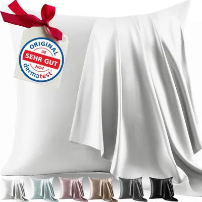 Produktbild von Kissenbezug aus 100 % Seide, 80 x 80 cm | Gewicht: 22 Momme, ideal für Haut und Haar | Höchste Qualitätsklasse 6A |  in der Schweiz | *-er Seidenkissenbezug, elfenbeinweiß