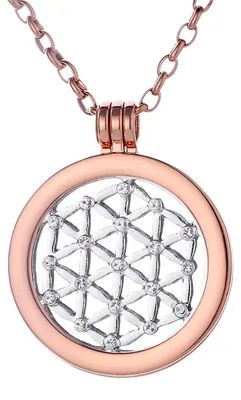Produktbild von Morella Damen Halskette roségold 70 cm Edelstahl mit Amulett und Coin 33 mm Zirkoniasteine glänzend in Schmuckbeutel