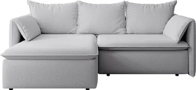 Produktbild von Ecksofa mit Schlaffunktion - Ecke links - Strukturstoff - Grau - TEODORA