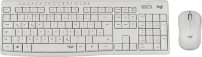 Produktbild von LOGITECH MK295 Tastatur-Maus-Set, grauweiß, Silent, Wireless 2.4 GHz, Nummernblock, 8 Sondertasten, anpassbare Tastaturhöhe, auslaufsicher, 36 Monate Batterielaufzeit, Tastatur: 441x149x18 mm, Maus: 60x99x39 mm