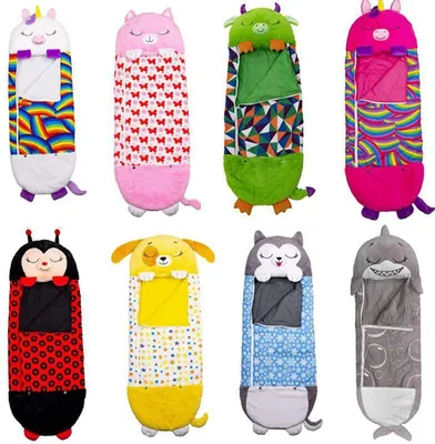 Produktbild von Neu grenzüberschreitend Amazon Schlafsack Kinderklappkissen Cartoon Tier Kinderschlafsack Anti-Kick Kinderschlafsack Weiß Einhorn Trompete Länge 135cm