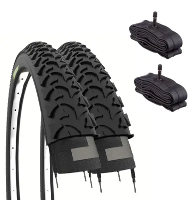Immagine prodotto di Ecovelò, 2 pneumatici da 20 x 1,95 (50-406) + camere d'aria con valvola Schrader, pneumatici in gomma per mountain bike da bambini
