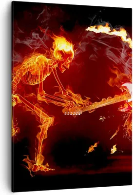 Produktbild von Bild auf Leinwand - Leinwandbild - Einteilig - Feuer Instrument Skelett - 50x70cm - Wand Bild - Wanddeko - Wandbilder - Leinwanddruck - Wanddekoration - Leinwand bilder - Wandbild - PA50x70-0210