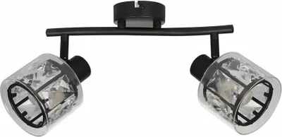 Immagine prodotto di Faretto da soffitto Elmo nero 2xE14x40W in metallo, dimensioni: 16x29x10 cm, IP20, Reality