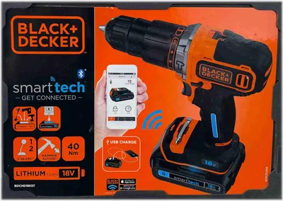 Produktbild von Black & Decker BDCHD18KST-QW, Handbohrmaschine, Schwarz, Orange, 1 cm, 1400 RPM, 2,5 cm, 1 cm