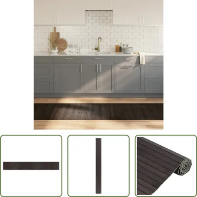 Immagine prodotto di The Living Store Tappeto rettangolare marrone scuro 70x500 cm Bamboo