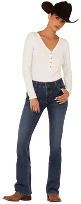 Image de Jeans Wrangler Western, coupe droite, stretch, pour filles, modèle Kora, tailles 11-30