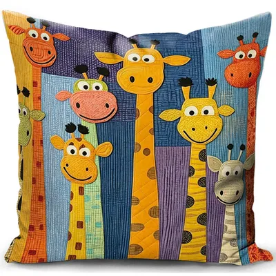 Productafbeelding van Kussensloop met giraffepatroon, 40x40 cm, 1 stuk