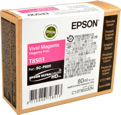 Produktbild von Epson Singlepack Vivid Magenta T85030N UltraChrome HD ink 80ml, Magenta, 80 ml, 1 Stück(e), Einzelpackung