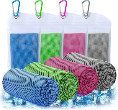 Produktbild von 4er Set Kühlendes Sporthandtuch, Kühlendes Fitness Handtuch für Sport, Sporthandtuch Sport Fitness