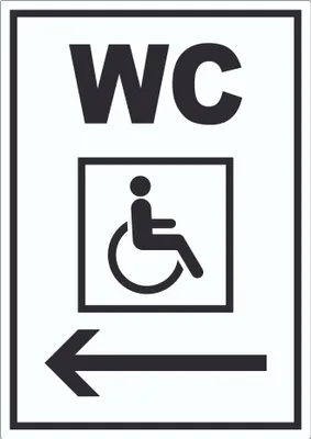 Produktbild von WC Behinderten mit Pfeil nach links Aufkleber A1 (594x841mm)