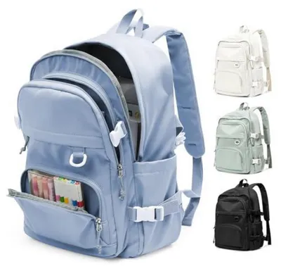 Immagine prodotto di Zaino per studenti adolescenti, da donna e da uomo, leggero, impermeabile, con scomparto per laptop da 14 pollici, colore blu
