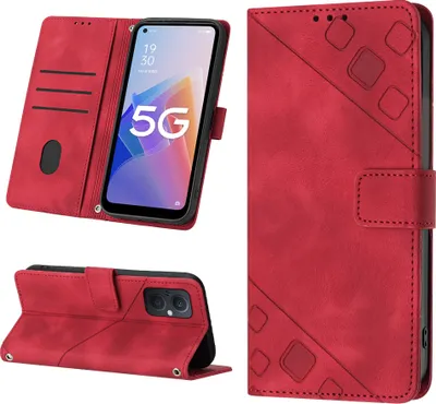 Obrázek produktu pro Pouzdro pro OnePlus Nord N20 5G/Oppo Reno8 Z vyražené Flip kožené peněženkové pouzdro s funkcí stojánku červené