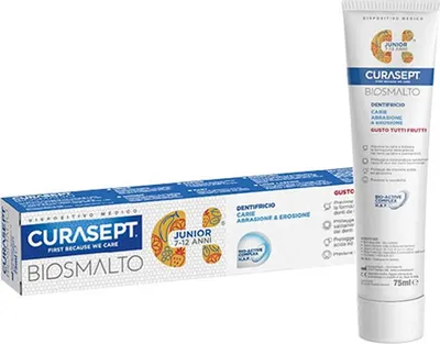 Image de Curasept BIOSMALTO Junior dentifrice enfants goût fruits 7-12 ans, 75 ml