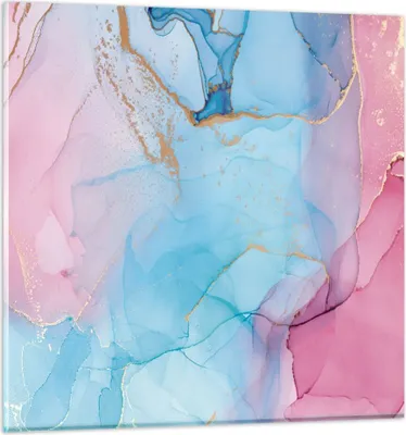 Produktbild von Bilder auf glas - Einteilig - Marmor Rosa Türkis - 60x60cm - Glasbilder - Wandbilder - Bilder - zum Aufhängen bereit - Wanddekoration aus Glas - Glas Bilder - Wandbild auf Glas - GAC60x60-4600