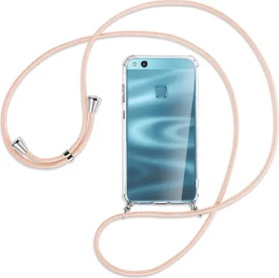 Produktbild von Handykette Backcover-Schutzhülle mit Band (Metall silberfarben) für Huawei P10 Lite - rose peach